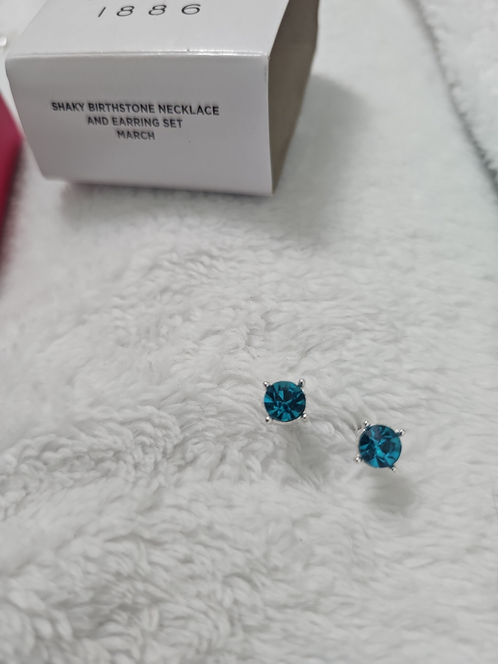 Studio 1886 March Birthstone Shaky Necklace & Stud Earring Set NIB - Picture 6 of 7